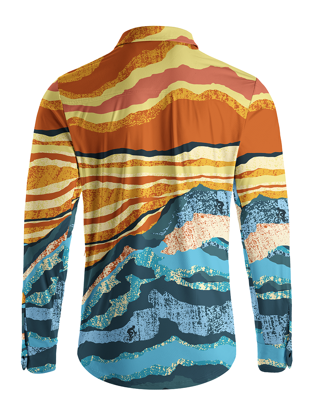 Orionride Layered Clouds Men's Stretchy Breathable Long Sleeve Gravel Shirt