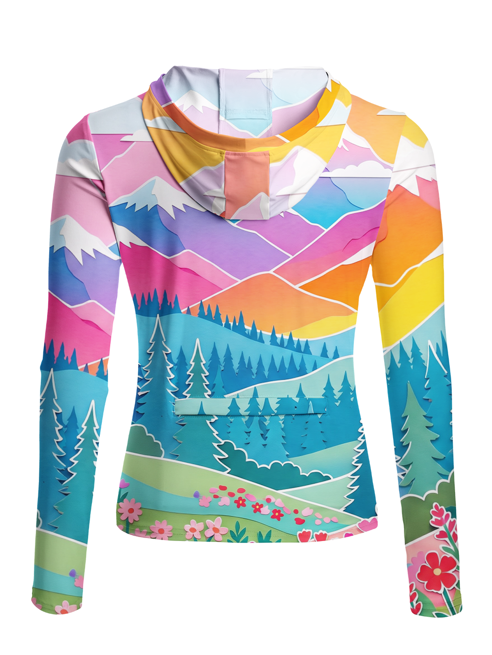 Orionride Painting Nature in Color Women's Long Sleeve Cycling Hoodie Shirt