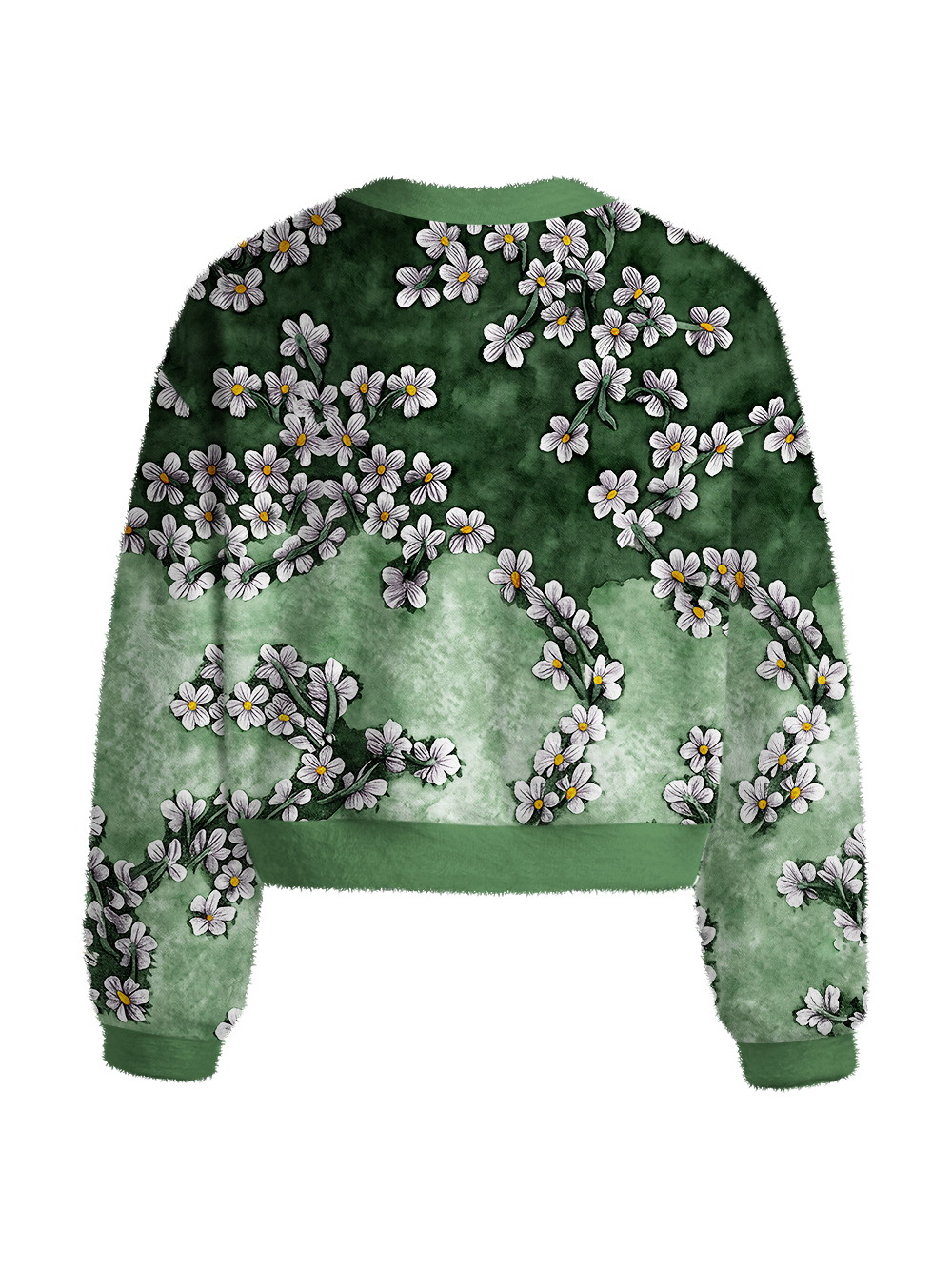Orionride Dye Flower Women's Fuzzy Knit Sweater