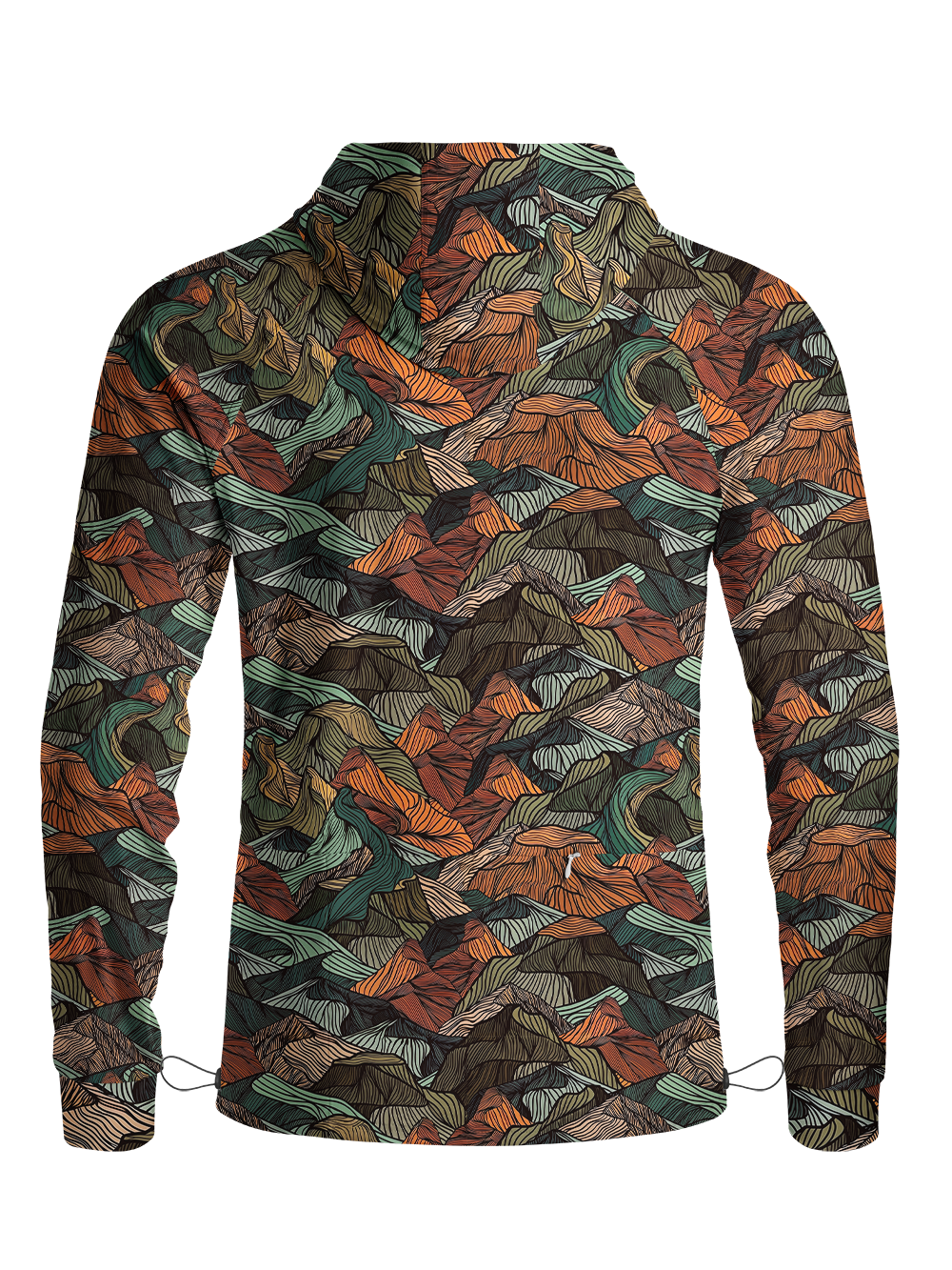 Orionride Layered And Undulating Mountains Long Sleeve Cycling Hoodie Shirt