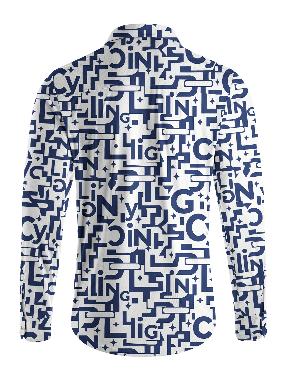 Orionride Stacked Letters Men's Stretchy Breathable Long Sleeve Gravel Shirt
