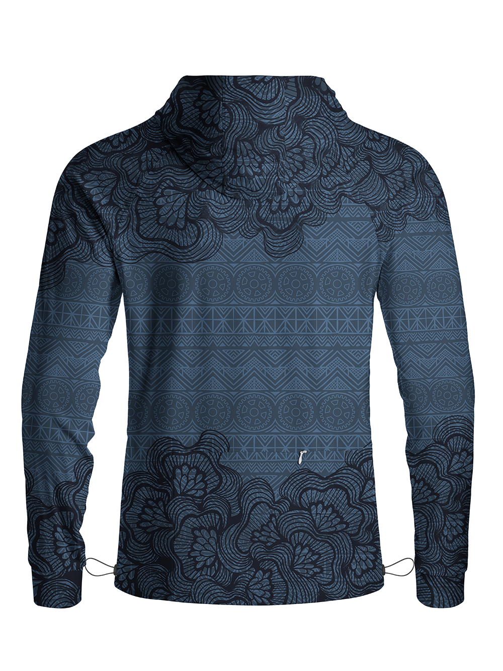 Orionride Floral Shadow Pattern Long Sleeve Cycling Hoodie Shirt
