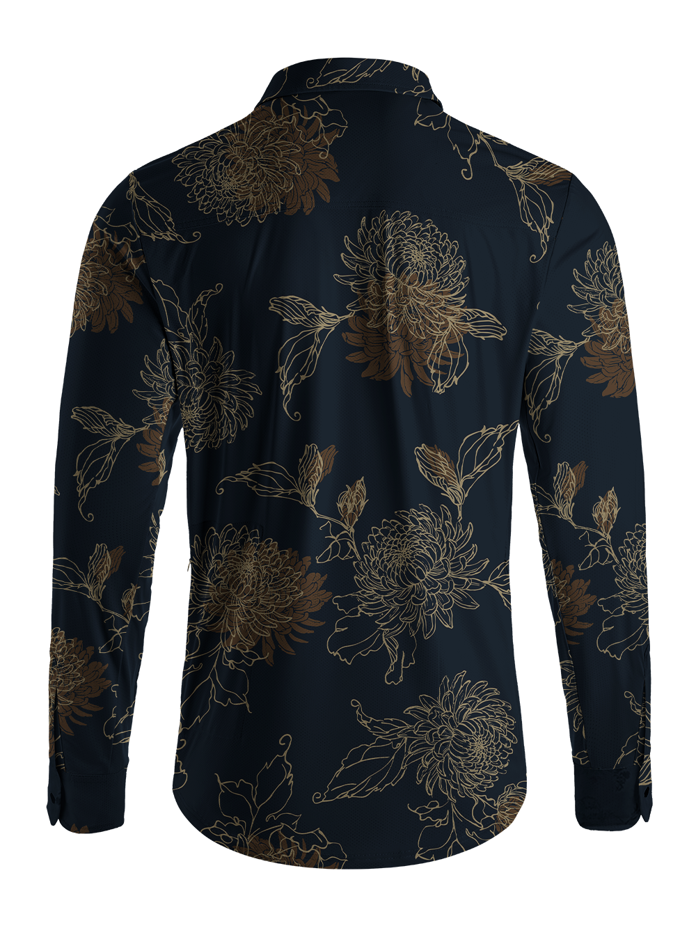 Orionride Golden Chrysanthemums Men's Stretchy Breathable Long Sleeve Gravel Shirt