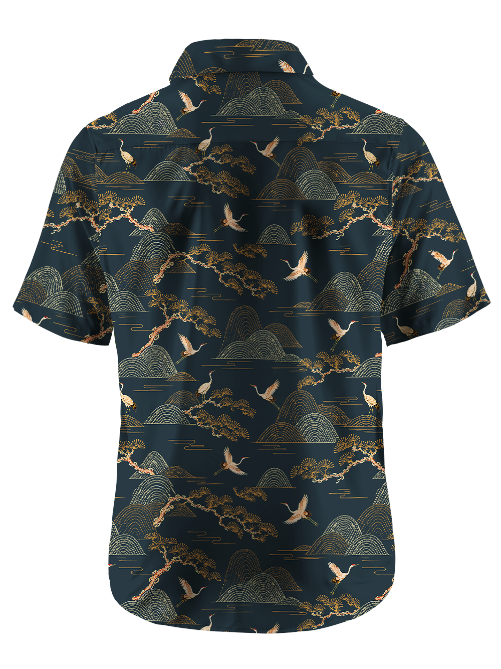 Orionride Golden Crane Zipper Pockets Ultra Lightweight Short Sleeves Gravel Shirt