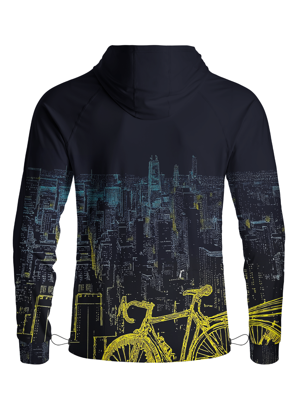 Orionride City Night View Long Sleeve Cycling Hoodie Shirt