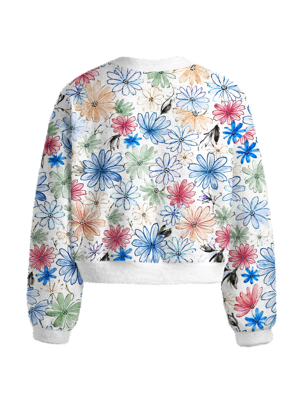 Orionride Wild Blossoms Women's Fuzzy Knit Sweater