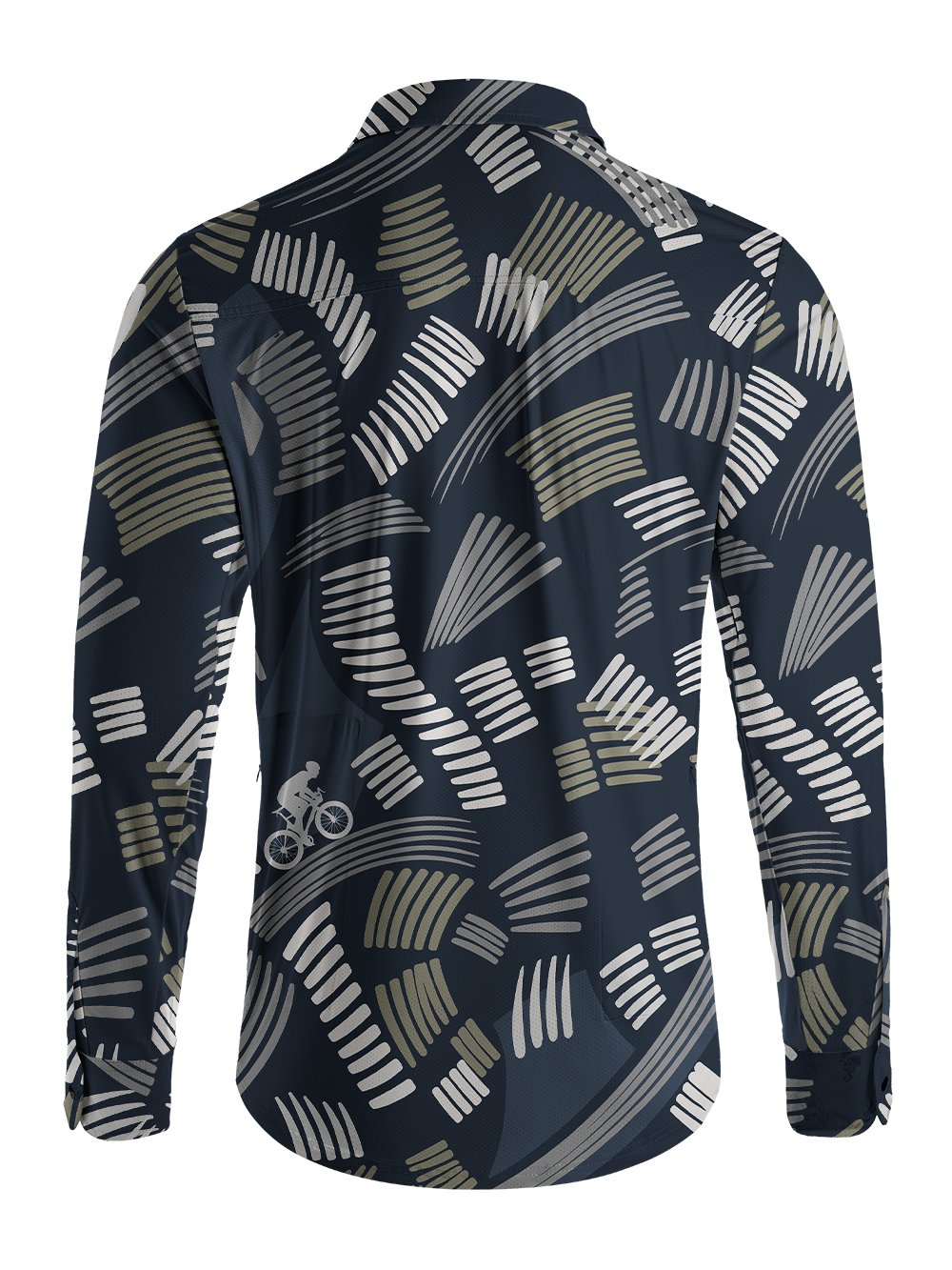 Orionride Abstract Cycling Field Men's Stretchy Breathable Long Sleeve Gravel Shirt