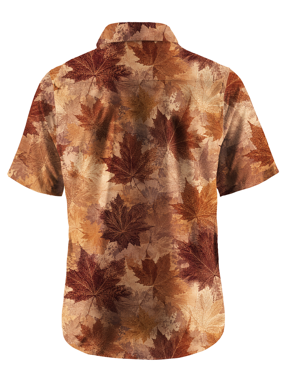 Orionride Warm Autumn Maple Zipper Pockets Ultra Lightweight Short Sleeves Gravel Shirt