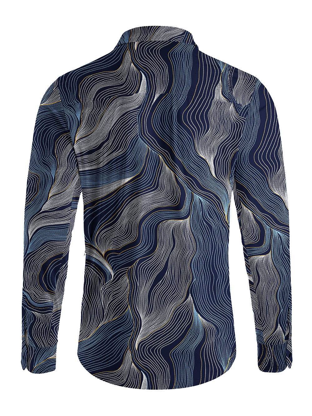 Orionride Fine Contour Lines Men's Stretchy Breathable Long Sleeve Gravel Shirt