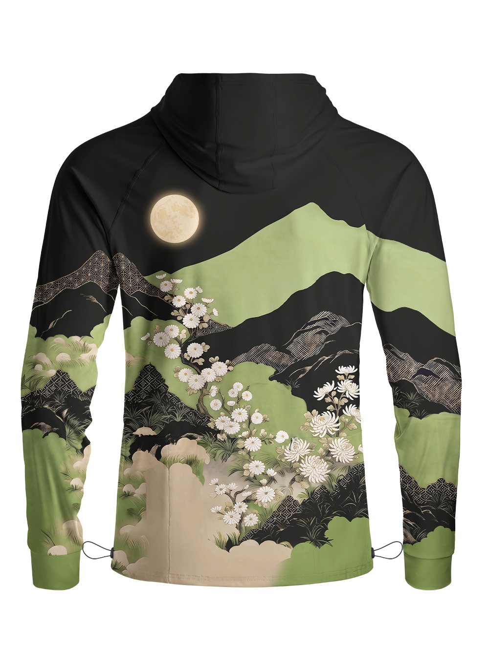 Orionride Night Mountain Flow Long Sleeve Cycling Hoodie Shirt