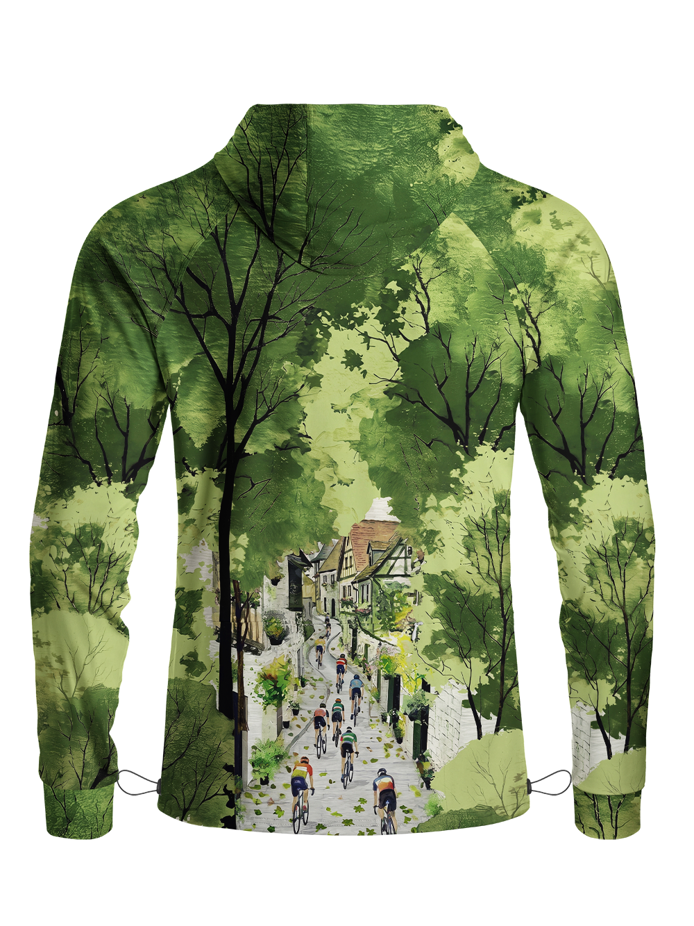 Orionride Green Trail Ride Long Sleeve Cycling Hoodie Shirt