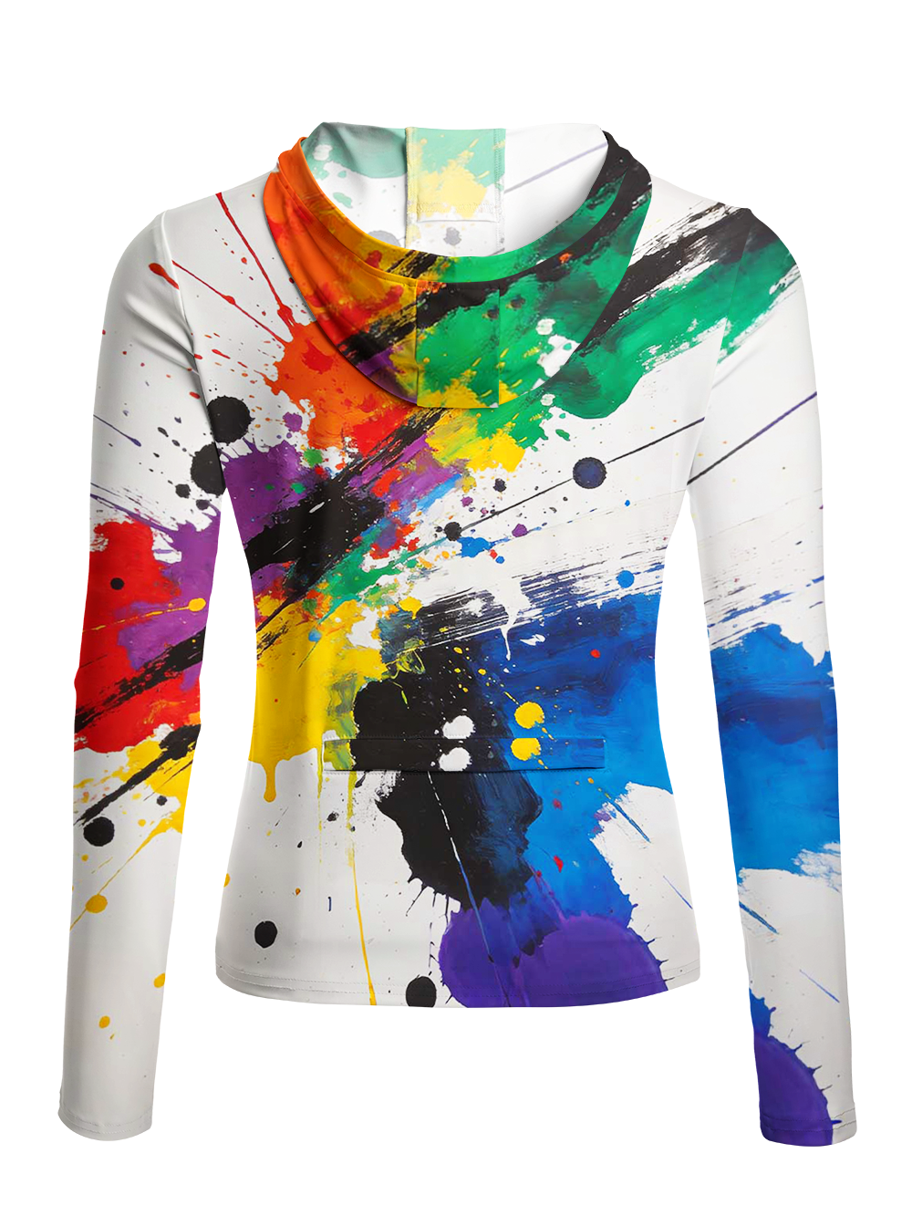Orionride Color Splatter Ink Women's Long Sleeve Cycling Hoodie Shirt