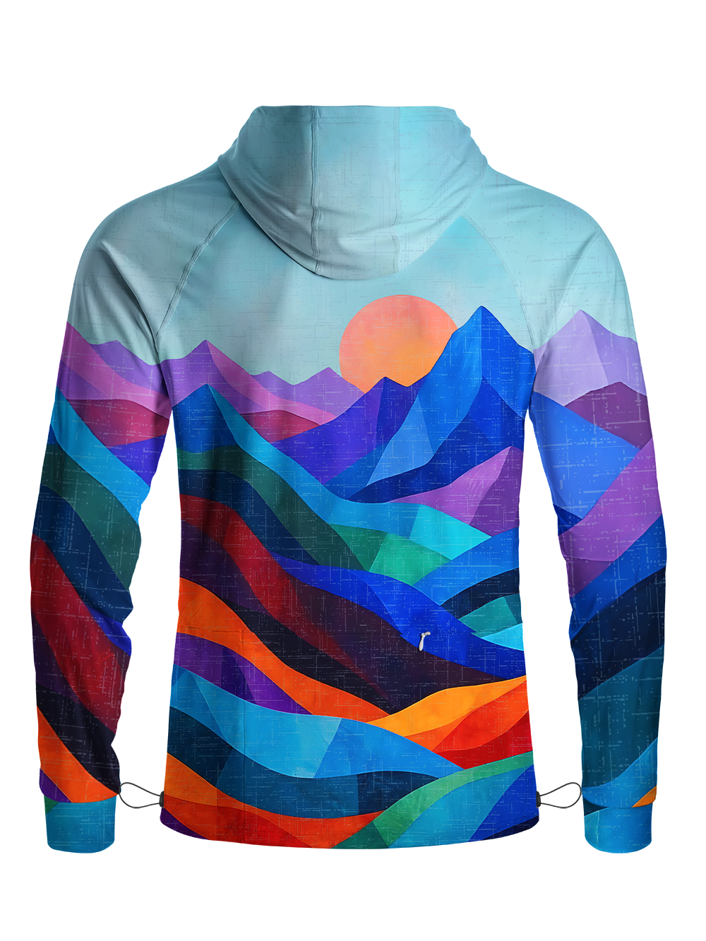Orionride Color Fold Mountains Long Sleeve Cycling Hoodie Shirt