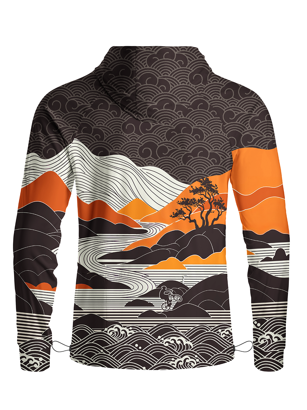 Orionride Wave Mountain Ride Long Sleeve Cycling Hoodie Shirt