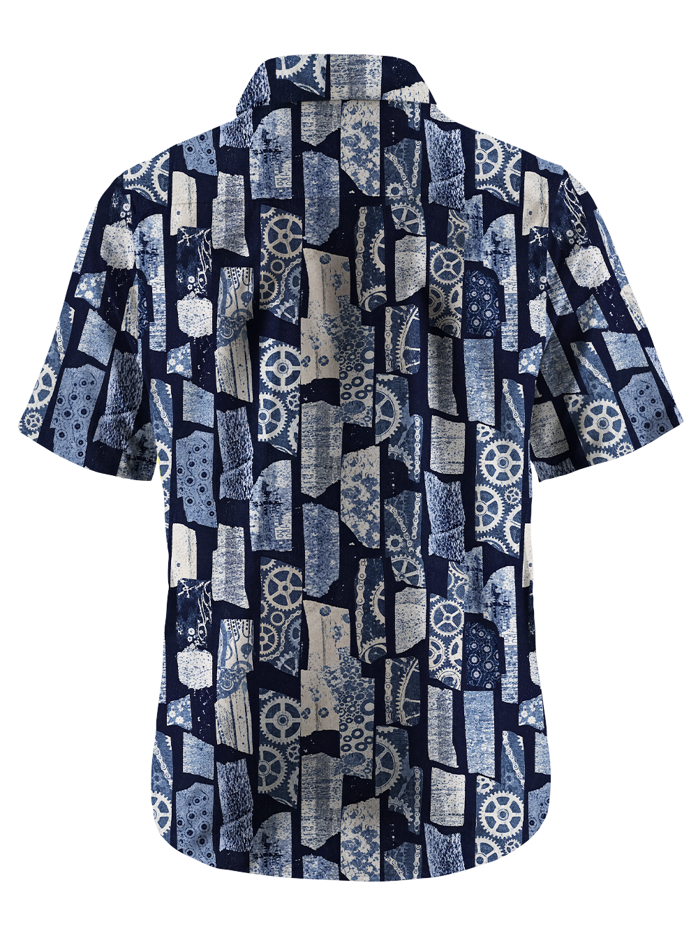 Orionride Indigo Gear Patchwork Zipper Pockets Ultra Lightweight Short Sleeves Gravel Shirt