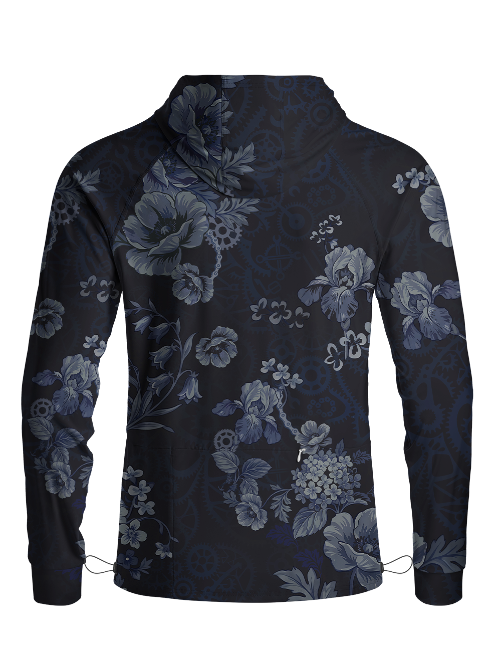Orionride Dark Floral Pattern Long Sleeve Cycling Hoodie Shirt