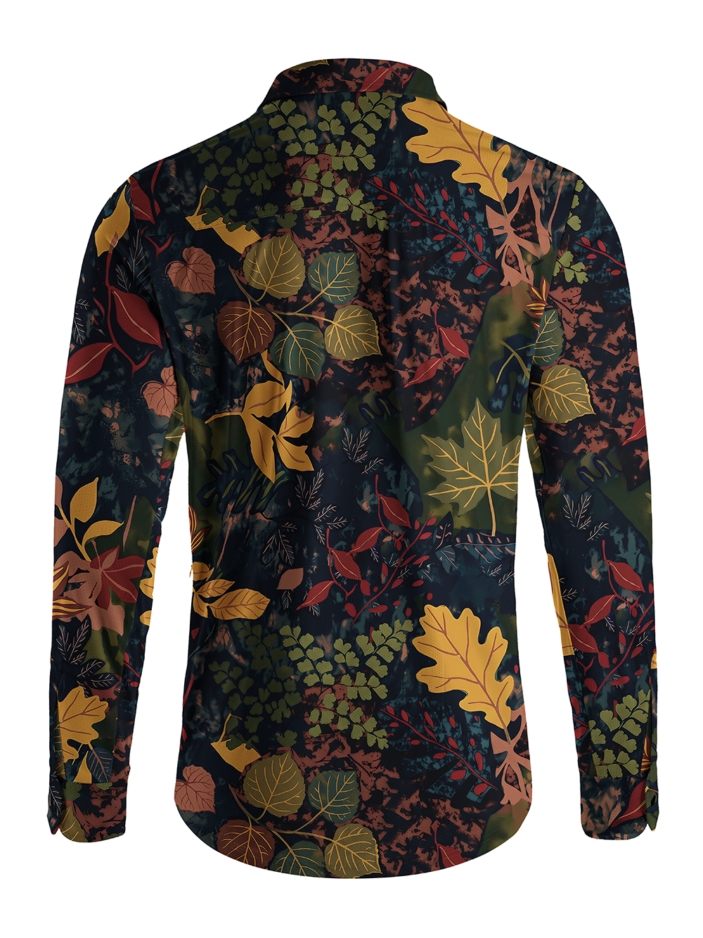 Orionride Fallen Leaves Men's Stretchy Breathable Long Sleeve Gravel Shirt