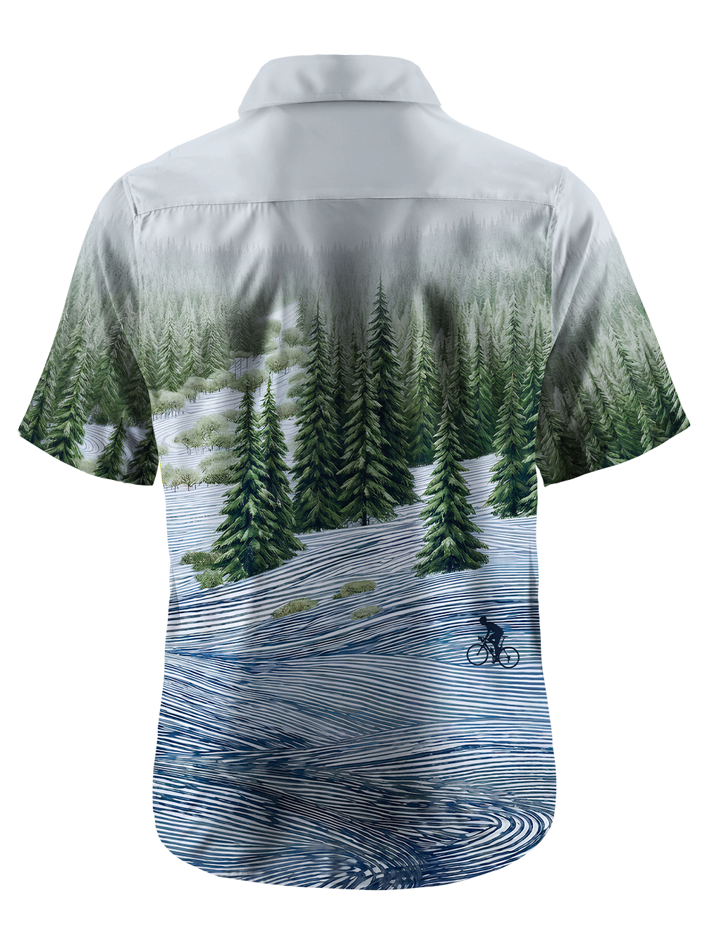 Orionride Misty Forest Ride Zipper Pockets Ultra Lightweight Short Sleeves Gravel Shirt