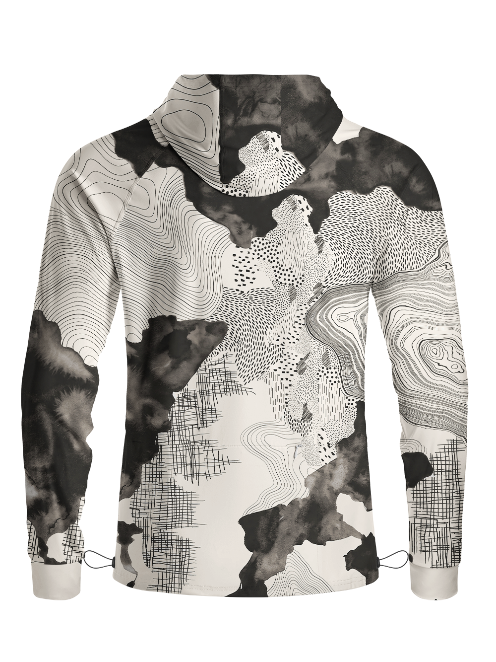 Orionride Abstract Terrain Long Sleeve Cycling Hoodie Shirt