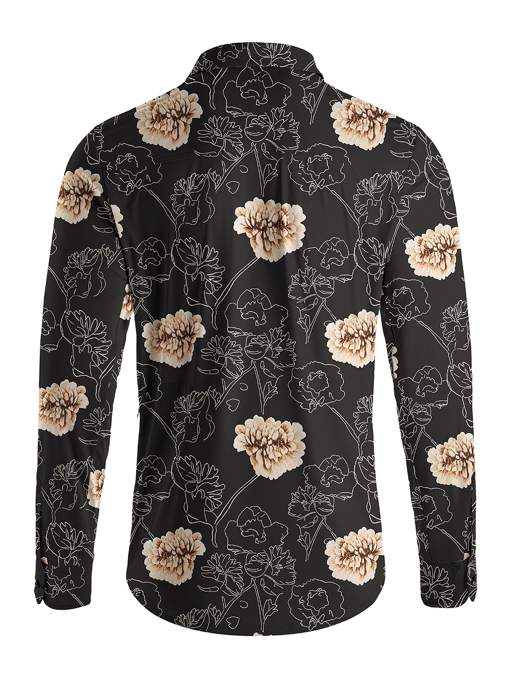 Orionride Pure Flowers Men's Stretchy Breathable Long Sleeve Gravel Shirt