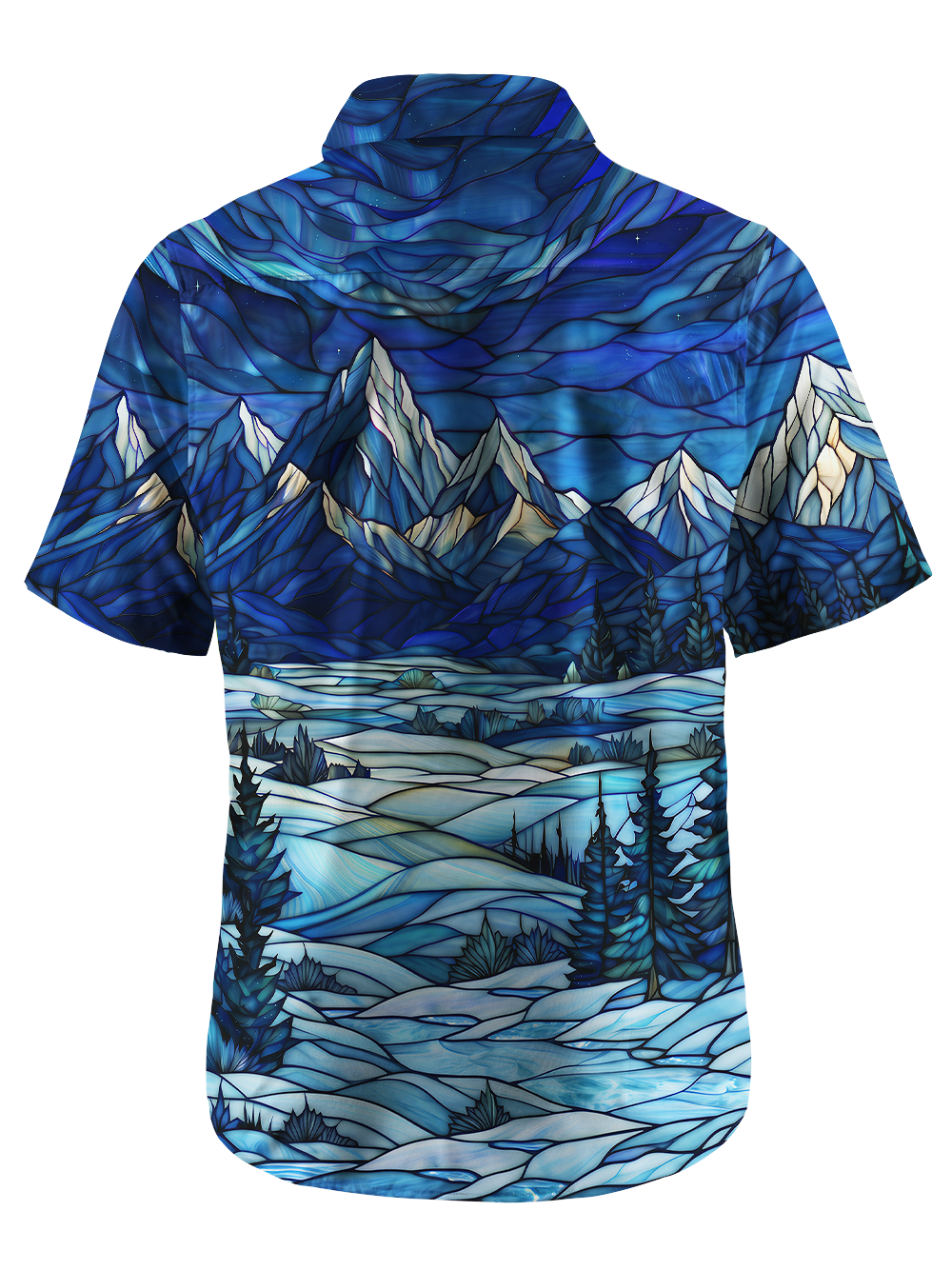 Orionride Blue Glass Winter Zipper Pockets Ultra Lightweight Short Sleeves Gravel Shirt