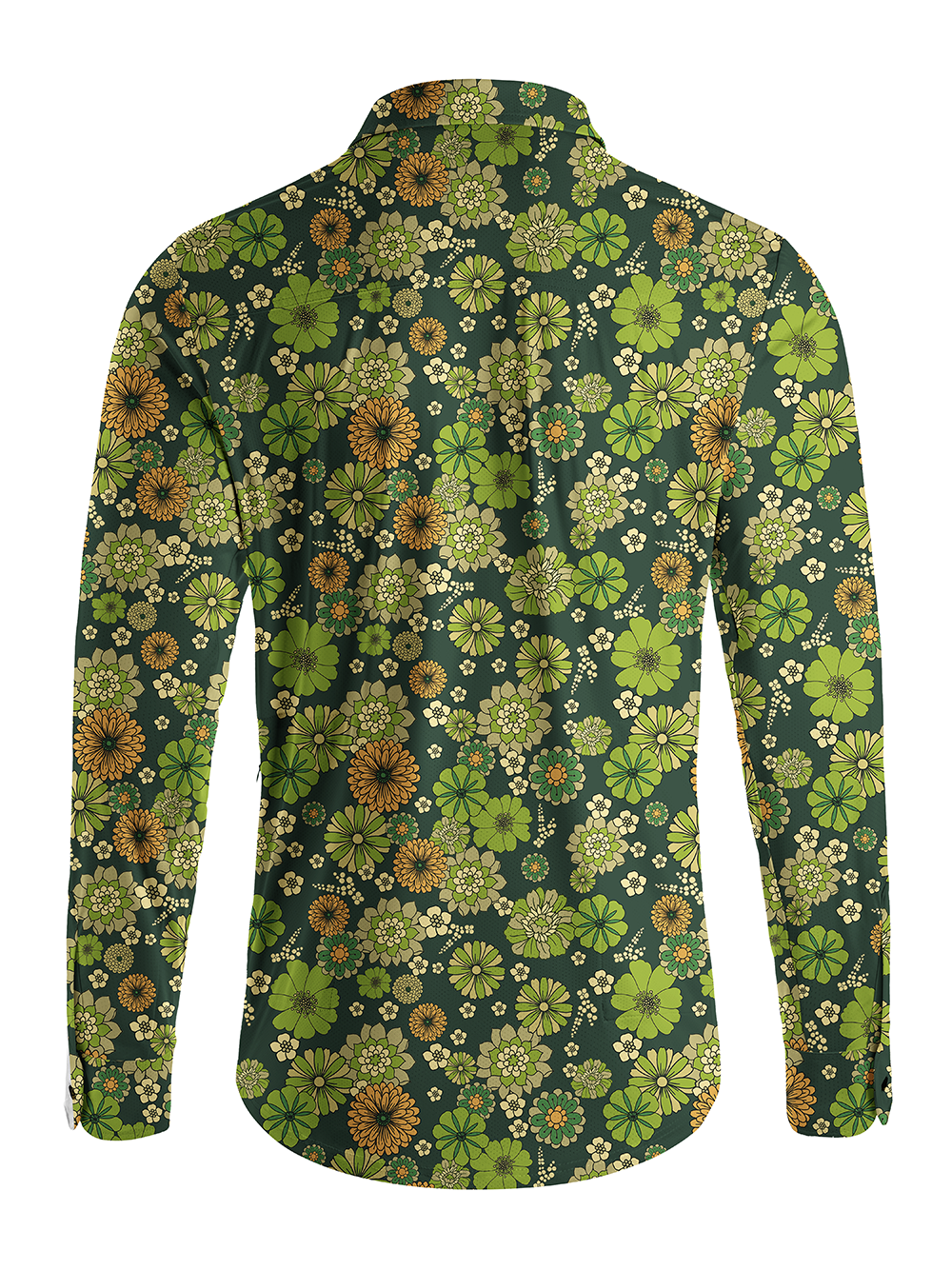Orionride Concentric Circle Flowers Men's Stretchy Breathable Long Sleeve Gravel Shirt