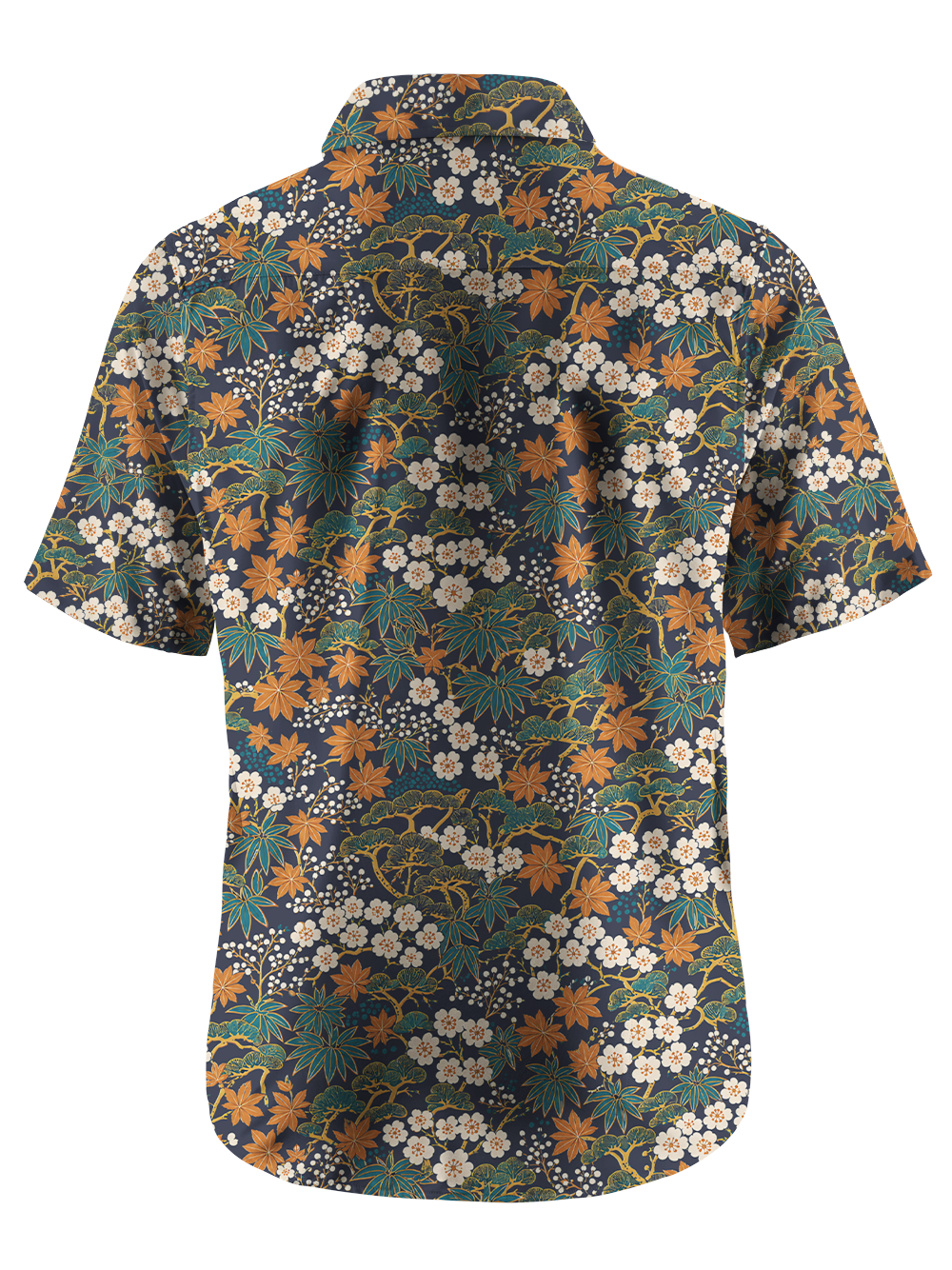 Orionride Japanese Flowerbeds Zipper Pockets Ultra Lightweight Short Sleeves Gravel Shirt