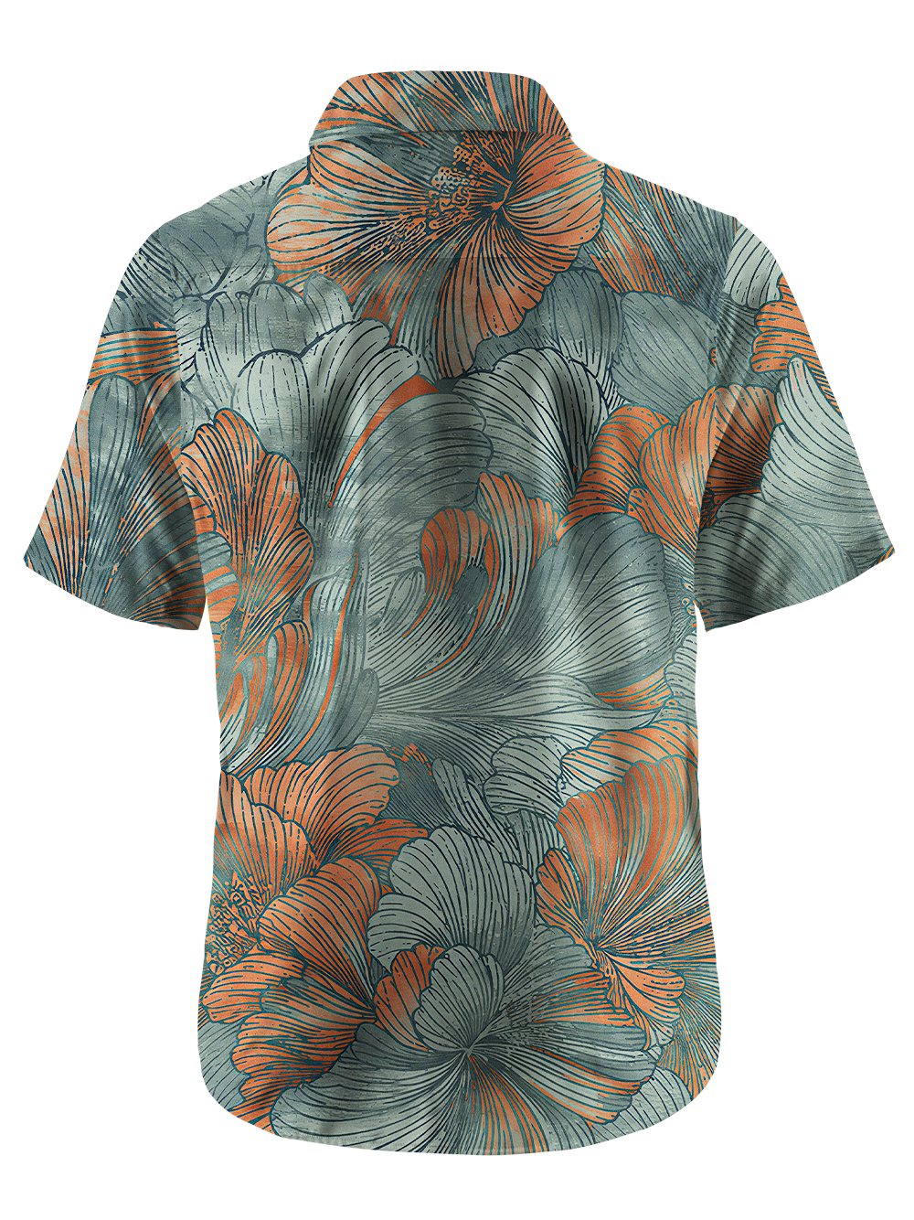 Orionride Peony With Lines Zipper Pockets Ultra Lightweight Short Sleeves Gravel Shirt
