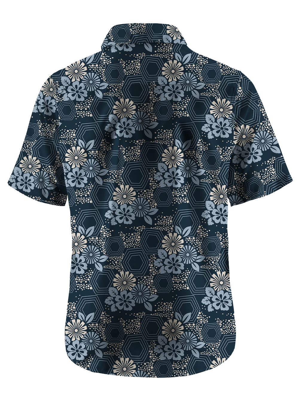 Orionride Geometric Night Bloom Zipper Pockets Ultra Lightweight Short Sleeves Gravel Shirt