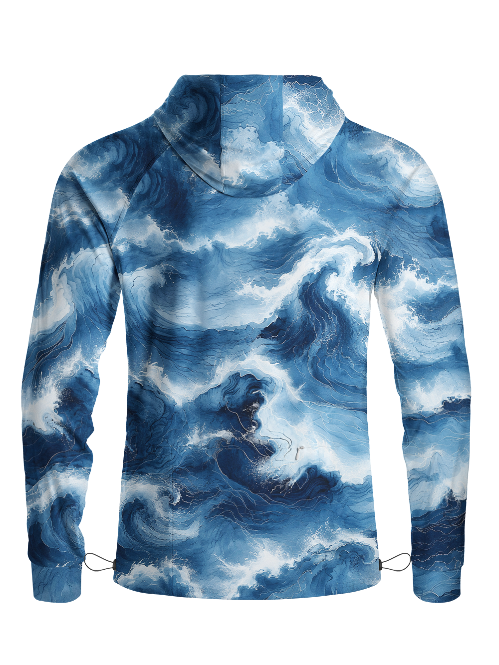 Orionride Blue Gold Surge Long Sleeve Cycling Hoodie Shirt