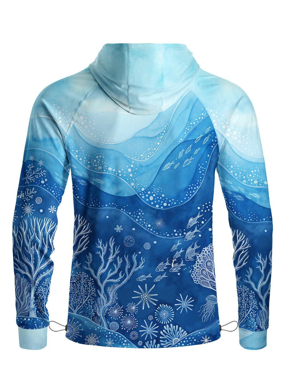 Orionride Ocean Chart Long Sleeve Cycling Hoodie Shirt