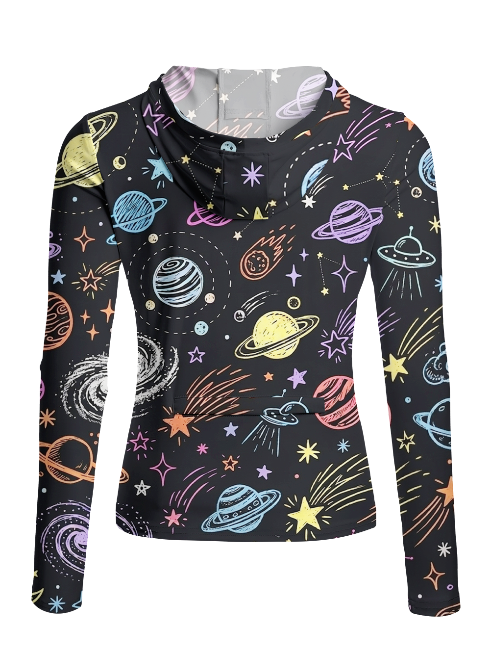 Orionride Hand-painted Planet Women's Long Sleeve Cycling Hoodie Shirt