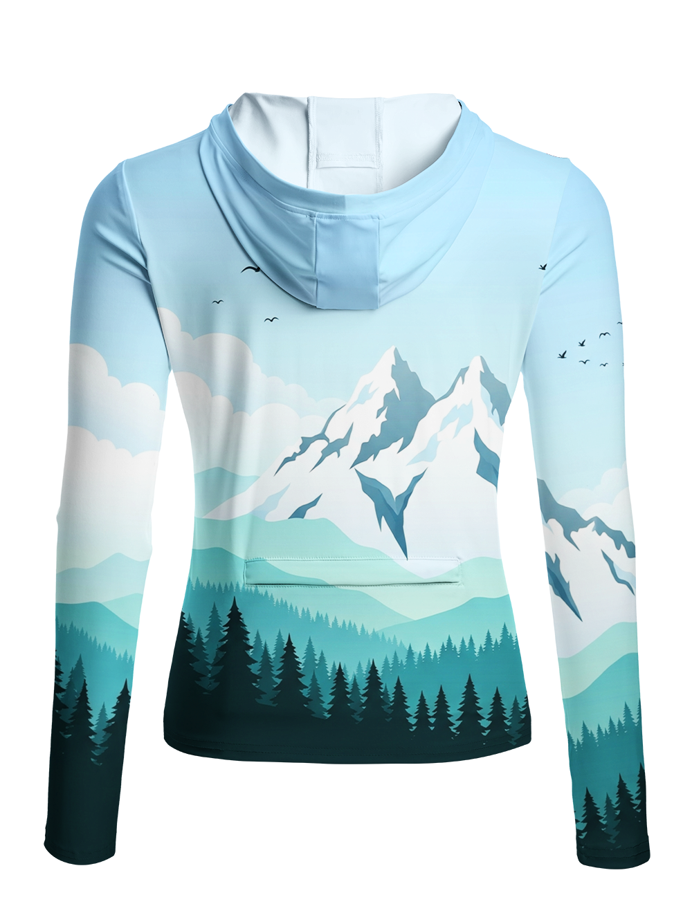 Orionride Snowy Peaks Women's Long Sleeve Cycling Hoodie Shirt