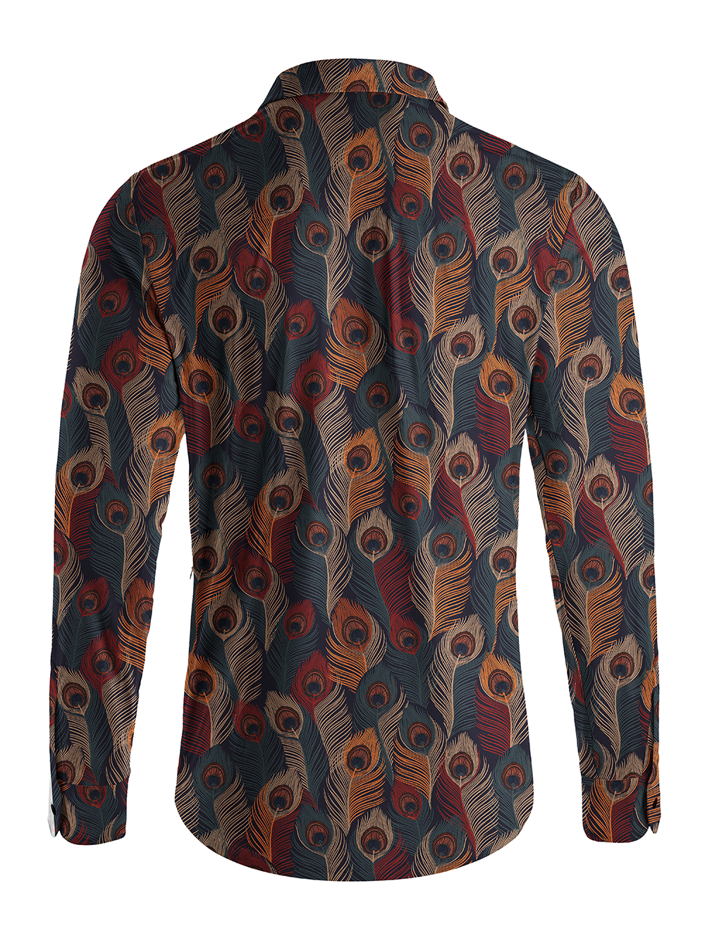 Orionride Colorful Feathers Men's Stretchy Breathable Long Sleeve Gravel Shirt
