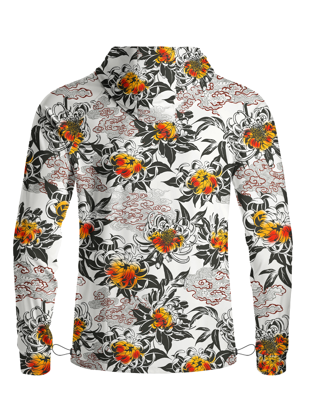 Orionride Chrysanthemums In Full Bloom Long Sleeve Cycling Hoodie Shirt