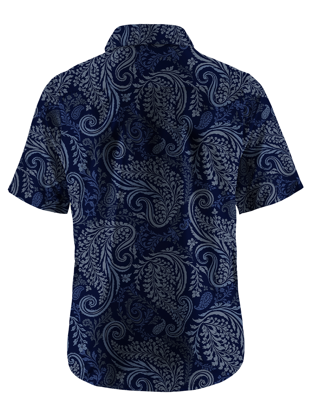 Orionride Blue Paisley Zipper Pockets Ultra Lightweight Short Sleeves Gravel Shirt