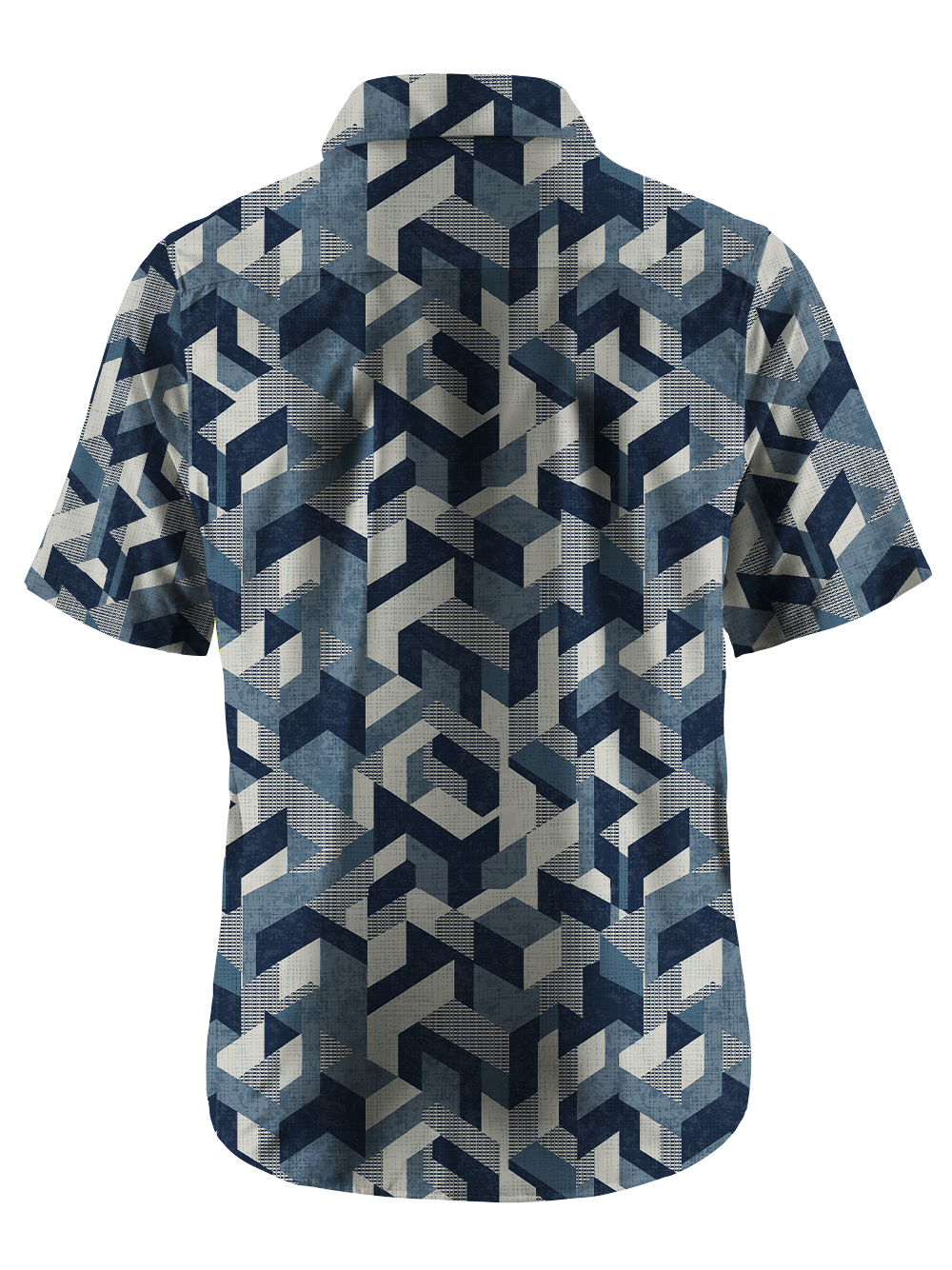 Orionride Geo Blocks Zipper Pockets Ultra Lightweight Short Sleeves Gravel Shirt