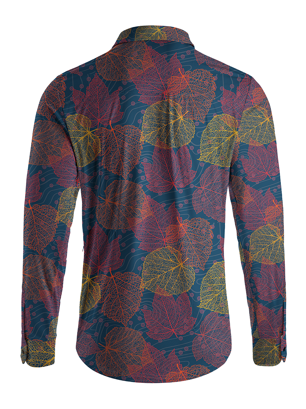 Orionride Leaf Vein Texture Men's Stretchy Breathable Long Sleeve Gravel Shirt