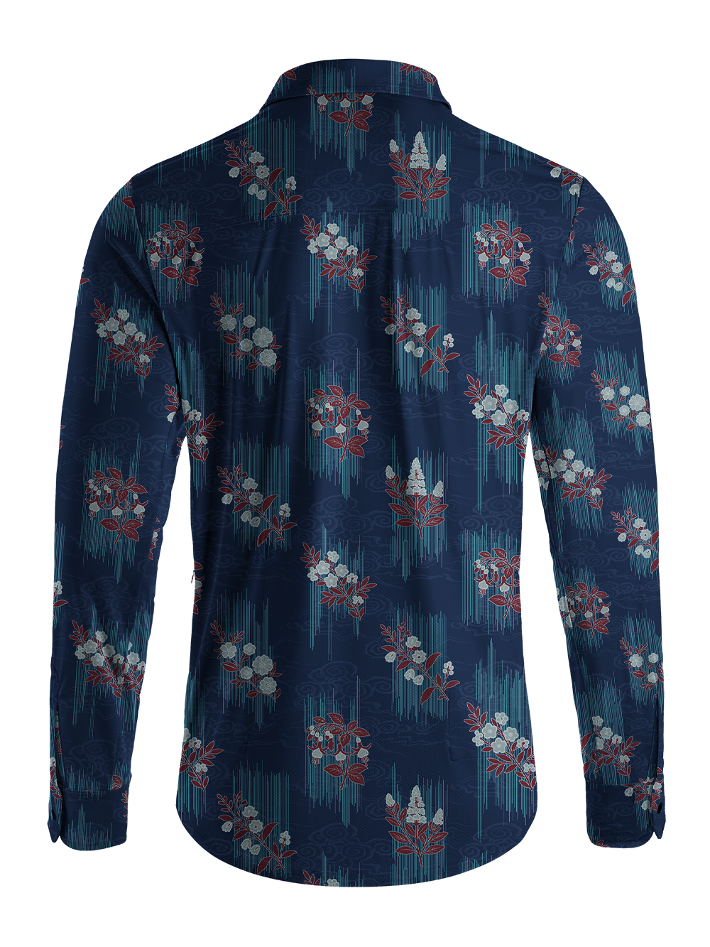 Orionride Rainy Floral Men's Stretchy Breathable Long Sleeve Gravel Shirt