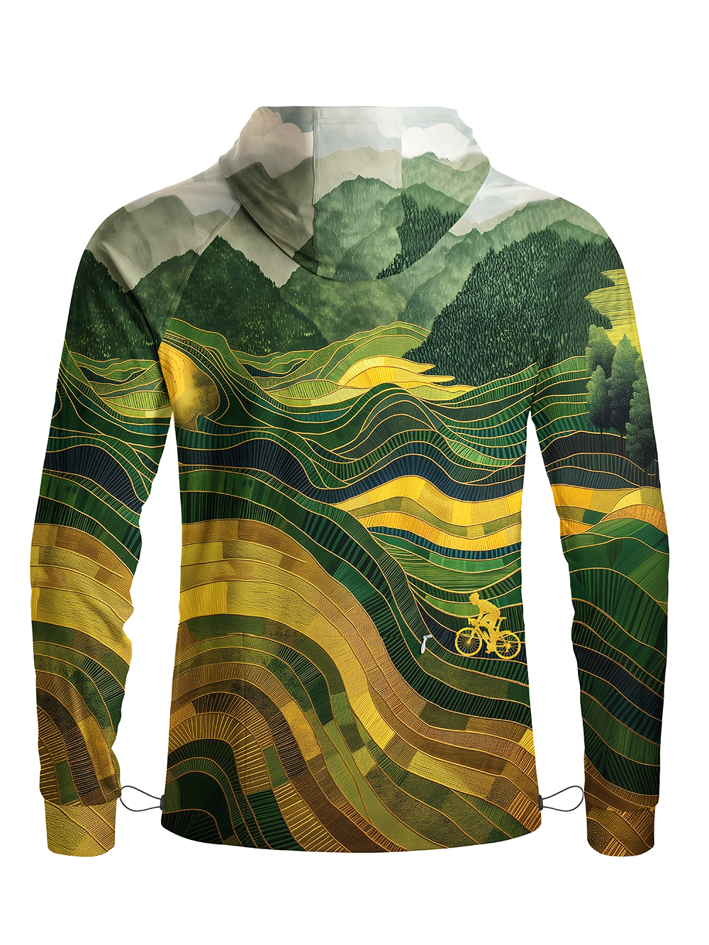 Orionride Field Scenery Long Sleeve Cycling Hoodie Shirt