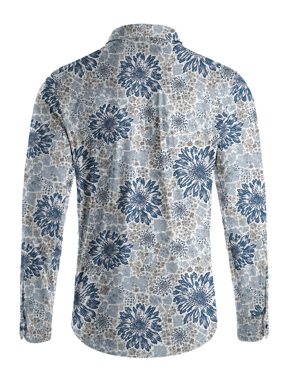 Orionride Midnight Blooms Men's Stretchy Breathable Long Sleeve Gravel Shirt