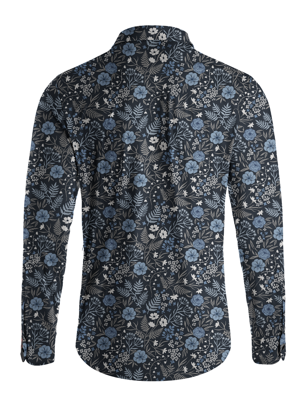 Orionride Midnight Florals Men's Stretchy Breathable Long Sleeve Gravel Shirt
