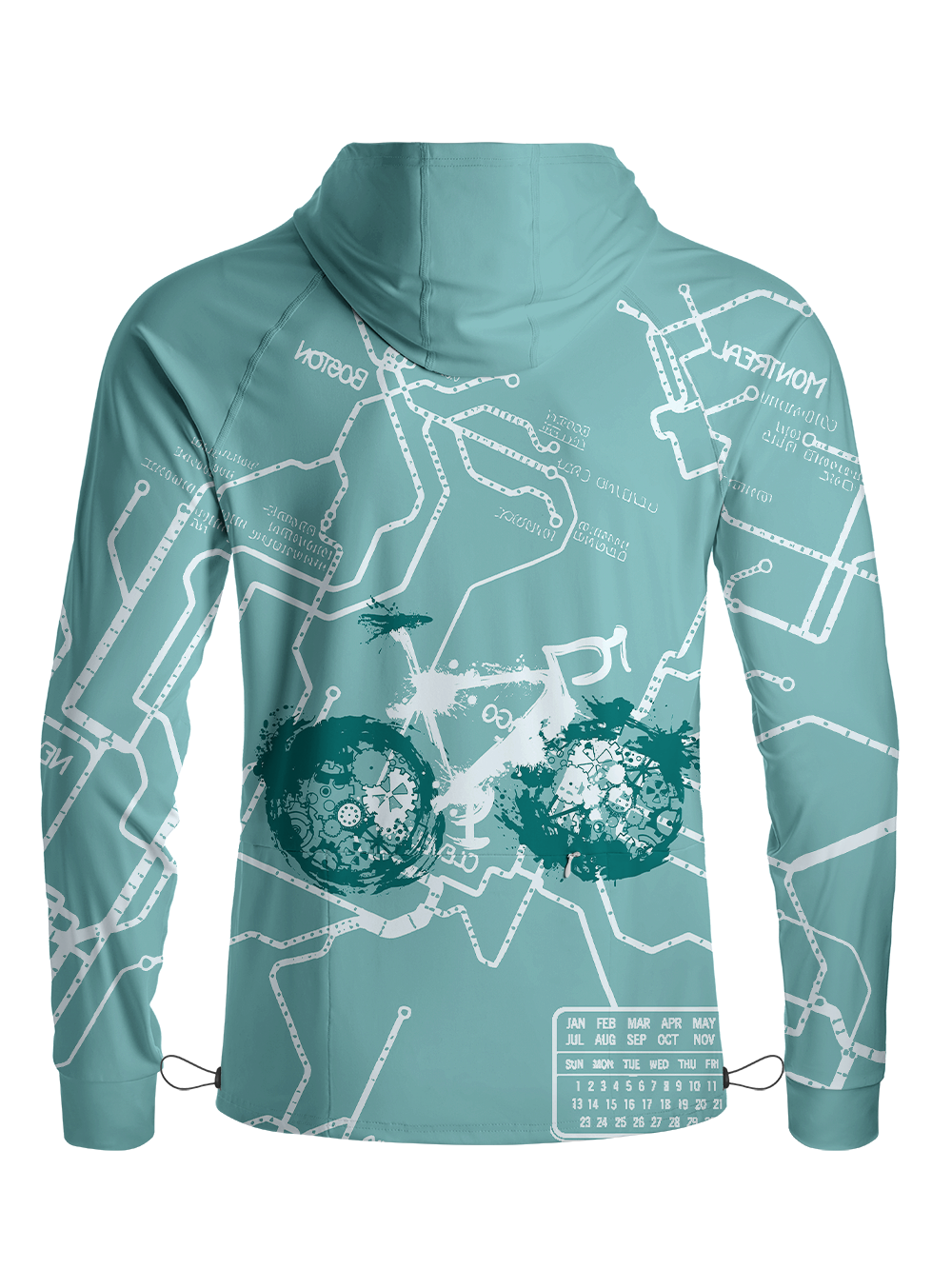 Orionride Green Trail Long Sleeve Cycling Hoodie Shirt