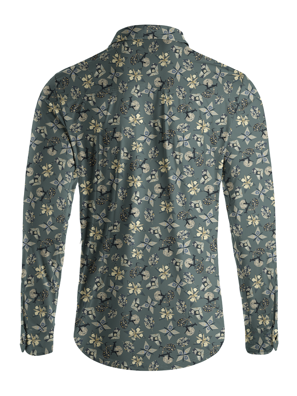 Orionride Origami Bicycle Men's Stretchy Breathable Long Sleeve Gravel Shirt