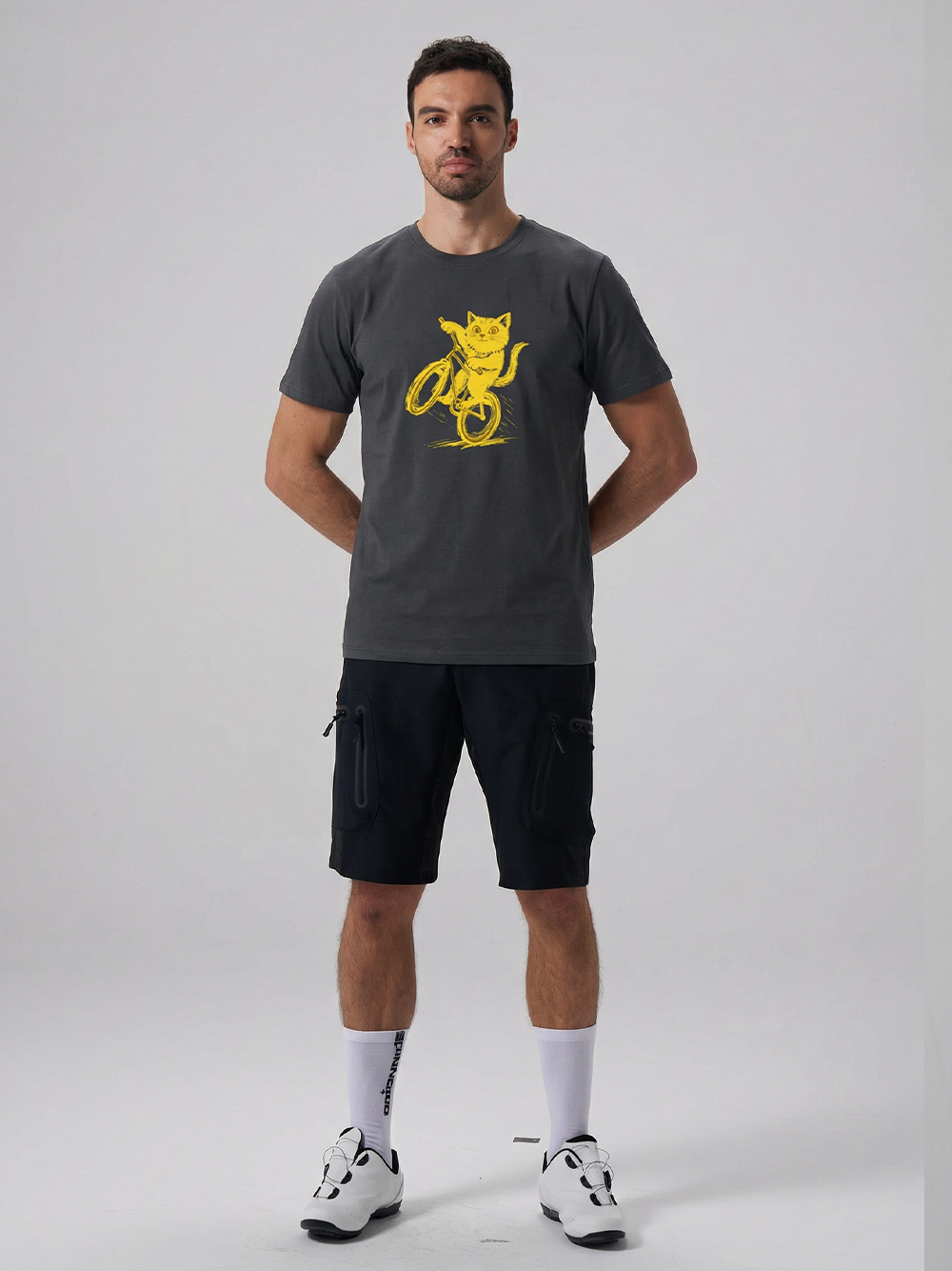 Orionride Cat Riding A Bike Short Sleeves Bike T-Shirt