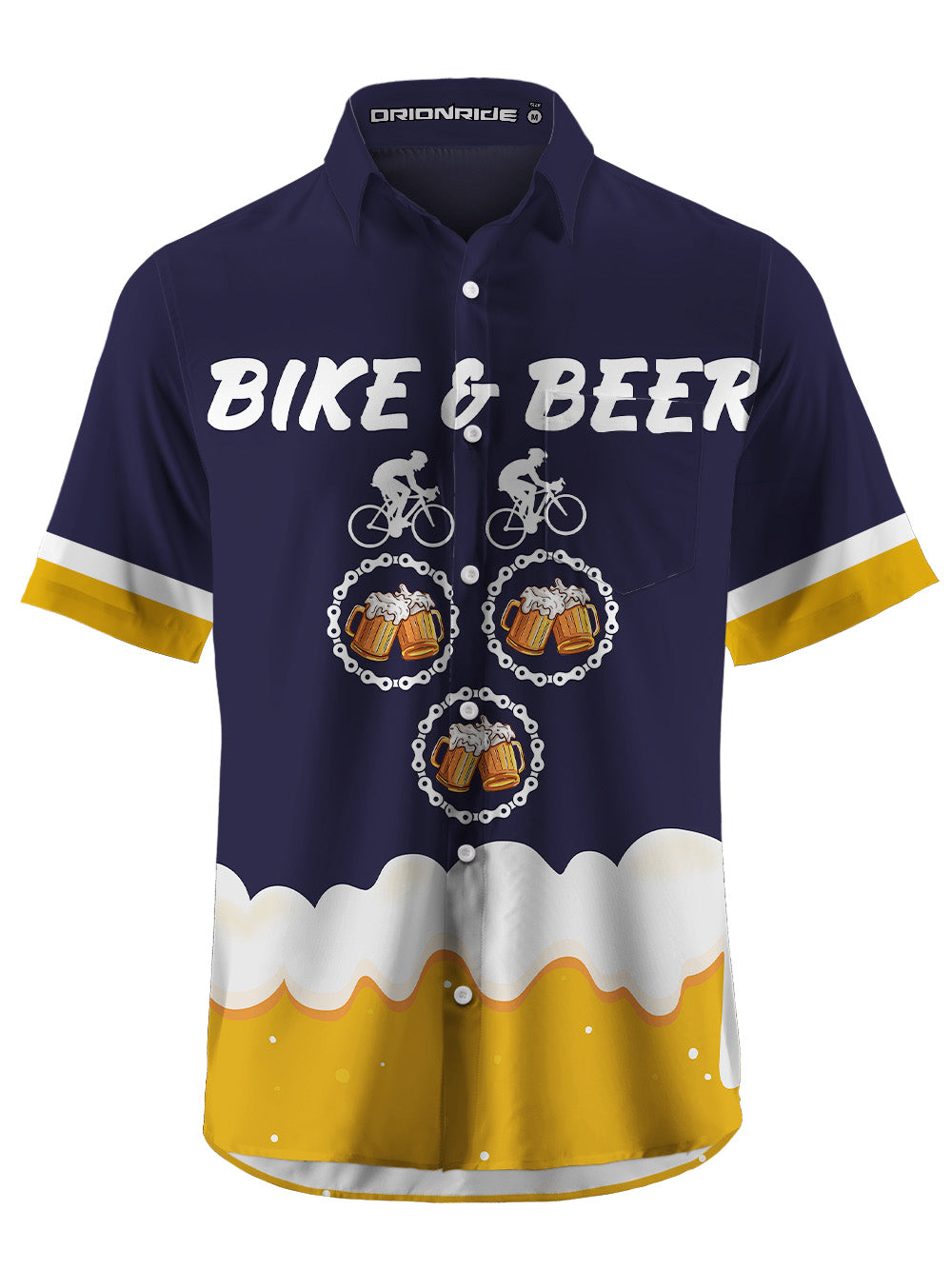Orionride Bike And Beer Zipper Pockets Ultra Lightweight Short Sleeves Gravel Shirt