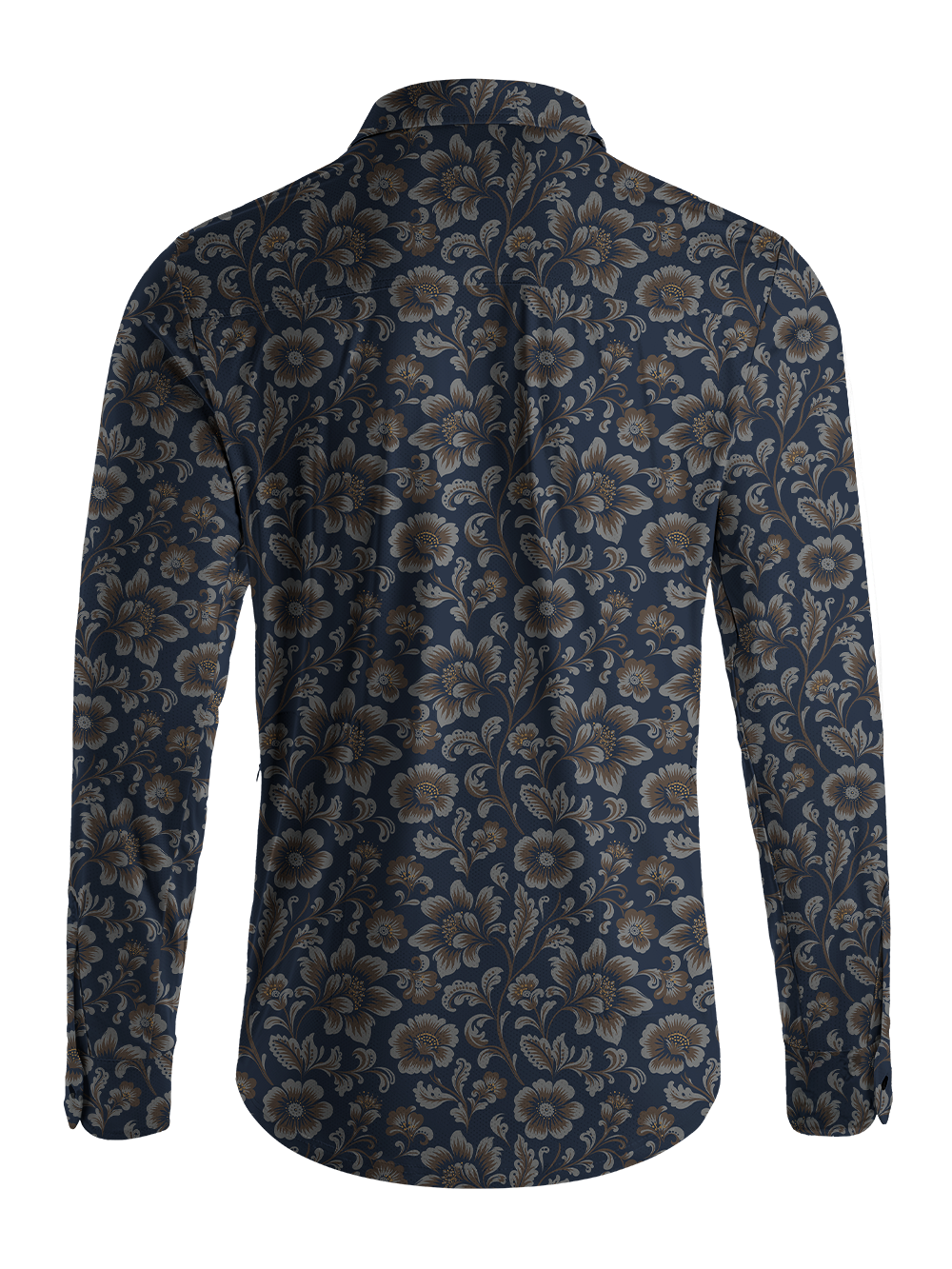 Orionride Vintage Florals Men's Stretchy Breathable Long Sleeve Gravel Shirt
