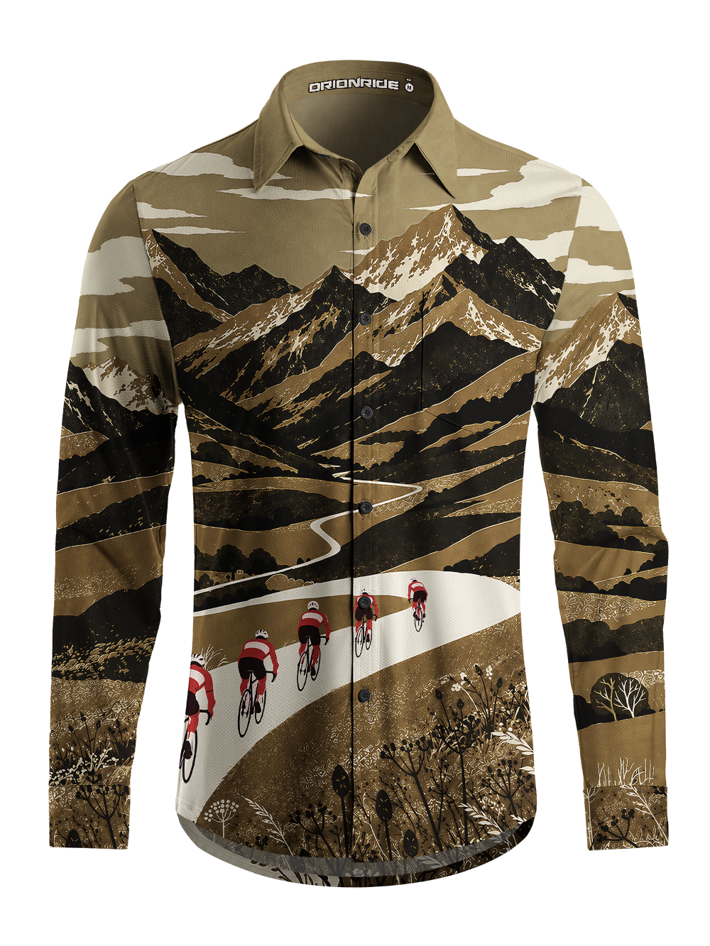 Orionride Mountain Passage Men's Stretchy Breathable Long Sleeve Gravel Shirt