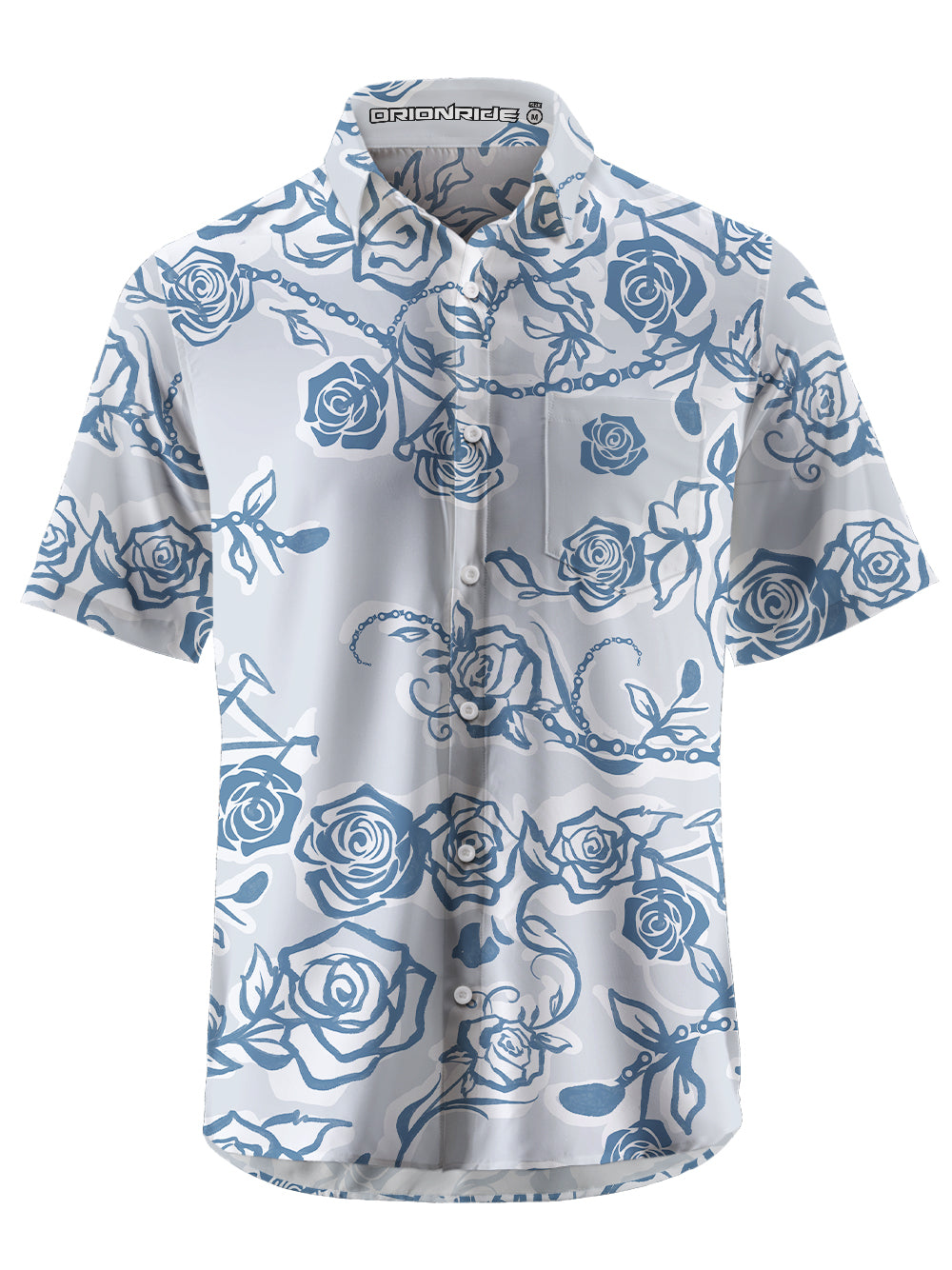 Orionride Rose Chain Zipper Pockets Ultra Lightweight Short Sleeves Gravel Shirt