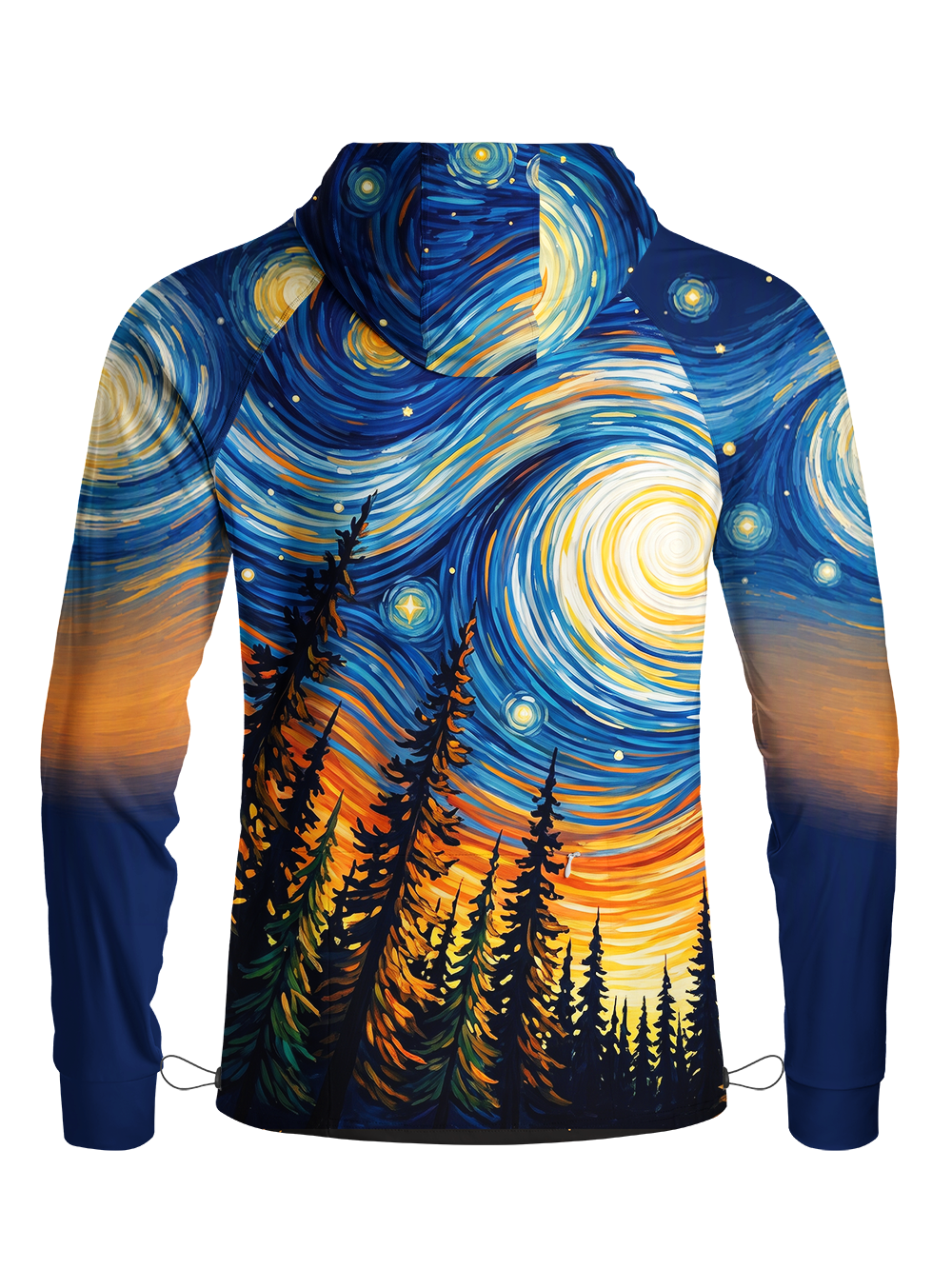 Orionride Swirling Celestial Pulse Long Sleeve Cycling Hoodie Shirt